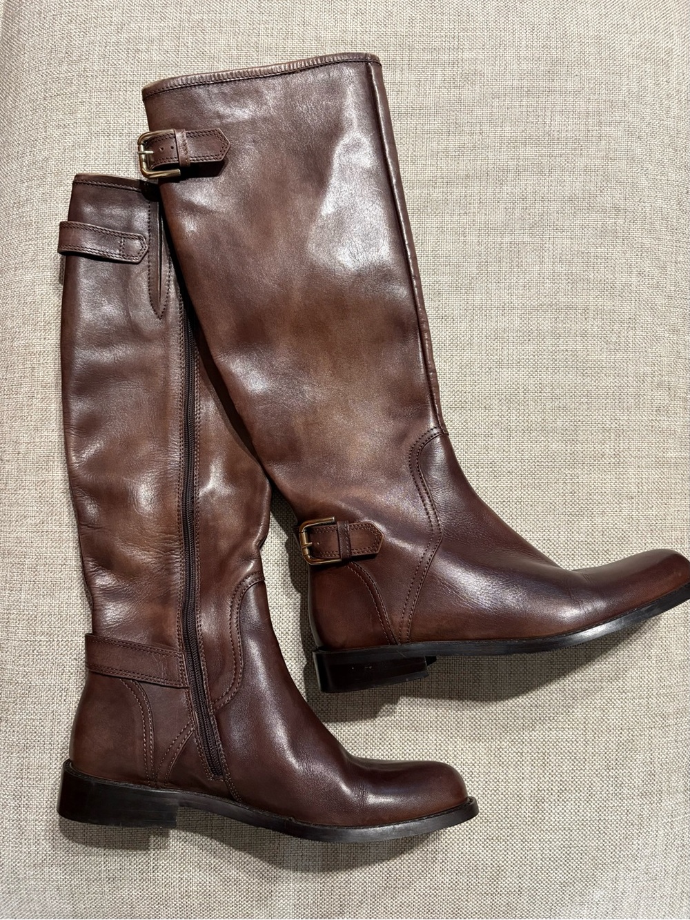 Sesto Meucci Women’s Brown Leather Riding Boots 6.5 M Made in Italy